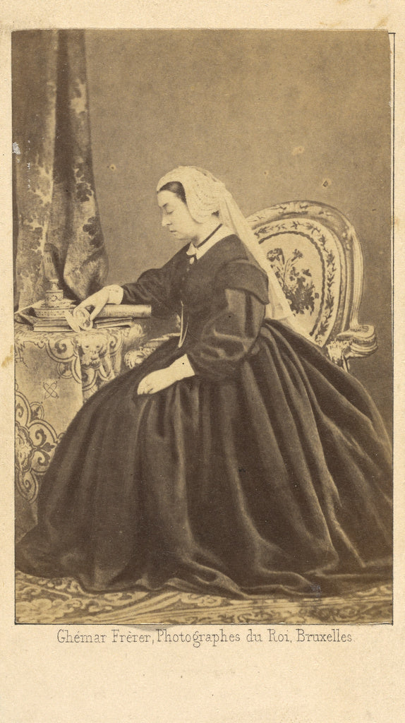 Ghémar Frères:[Portrait of Queen Victoria seated, gazing a, Poster Print Wall Art