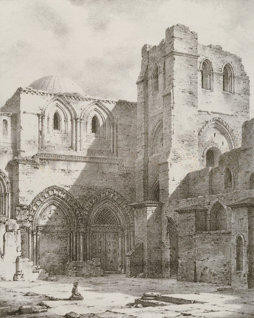 Louis-Jacques-Mandé Daguerre:Entrée de l'eglise du St. Sé, Poster Print Wall Art