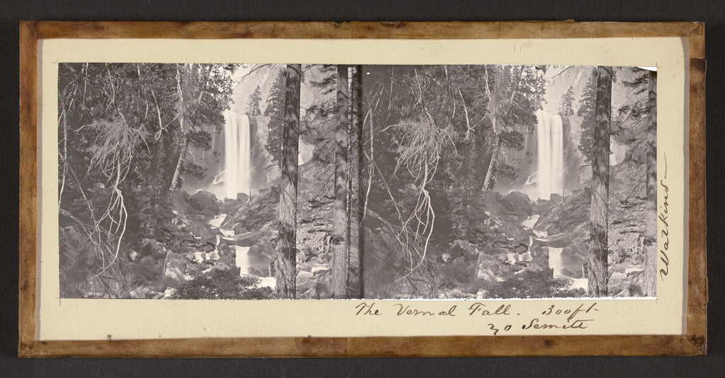 Carleton Watkins:The Vernal Fall. 300 ft. Yo Semite., Poster Print Wall Art