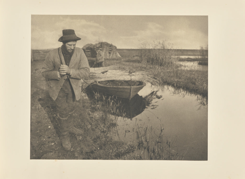Peter Henry Emerson:Towing the Reed, Poster Print Wall Art