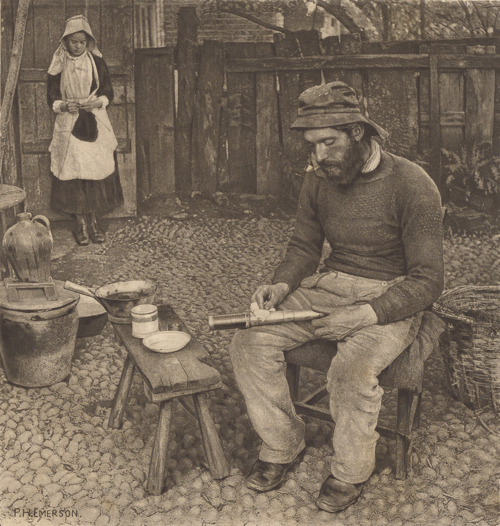 Peter Henry Emerson:A Fisherman at Home, Poster Print Wall Art