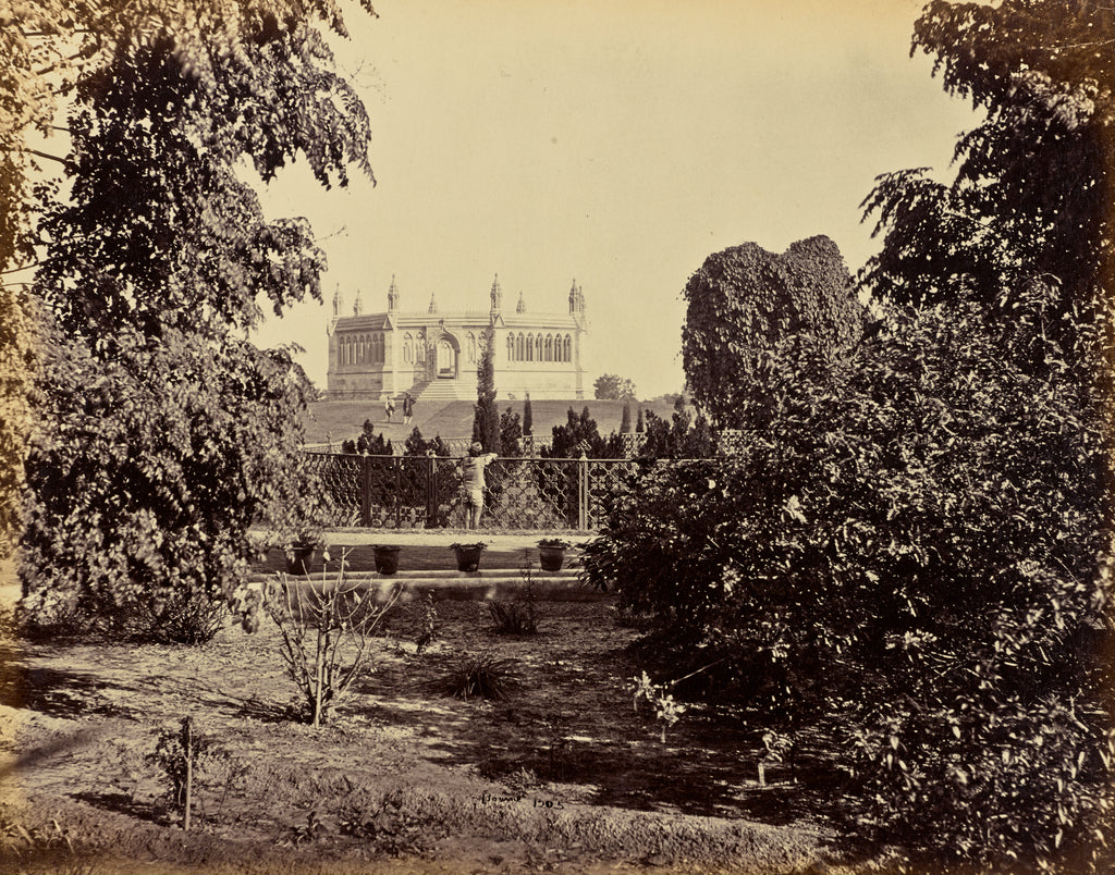 Samuel Bourne:Cawnpore; The Memorial Well, Seen through Tree, Poster Print Wall Art