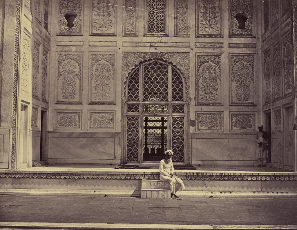 Unknown maker:Screen in front of Rabbia Durant's Tomb. Aurun, Poster Print Wall Art