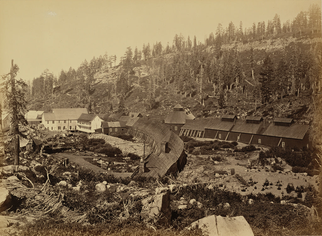 Carleton Watkins:Summit Station with West End of Tunnel, C.P, Poster Print Wall Art