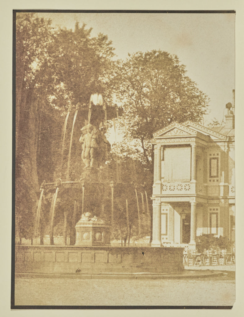 Hippolyte Bayard:[Fountain and Cafe Morel, near Cirque Natio, Poster Print Wall Art