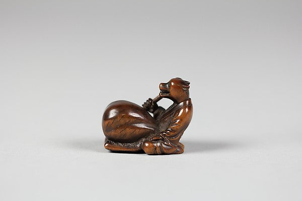 Netsuke - Tanuki no Hara Tsutsumi 18th cent, Poster Print Wall Art