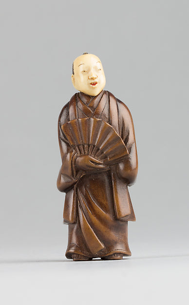Netsuke of Figure with an Ivory Head 18th cent, Poster Print Wall Art