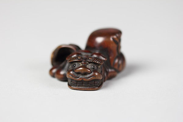 Netsuke of Three Masks 19th cent, Poster Print Wall Art