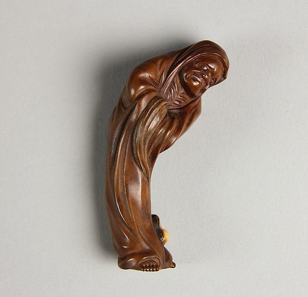 Netsuke of Daruma Tempted by Okami 18th cent-Sansh?, Poster Print Wall Art