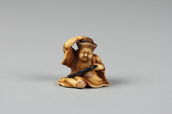 Netsuke of Girl at her Toilet 19th cent, Poster Print