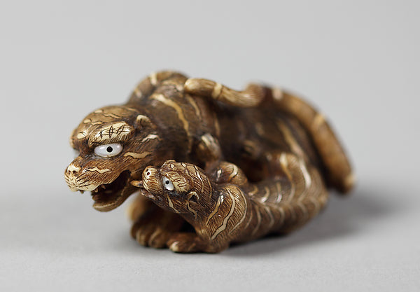 Netsuke of Tiger and Cub 18th cent, Poster Print