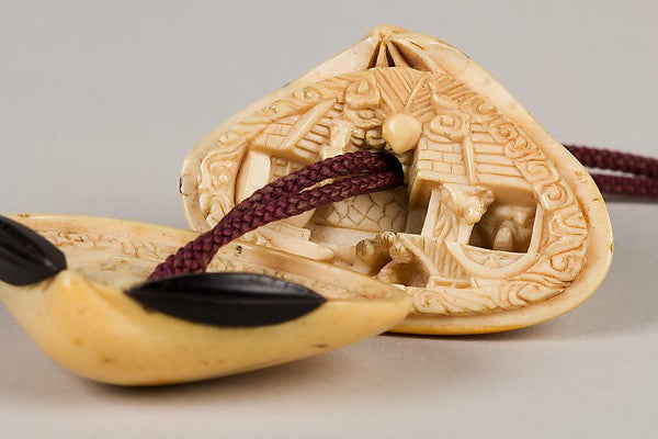 Netsuke in the form of a Clamshell Containing a Landscape 19th, Poster Print