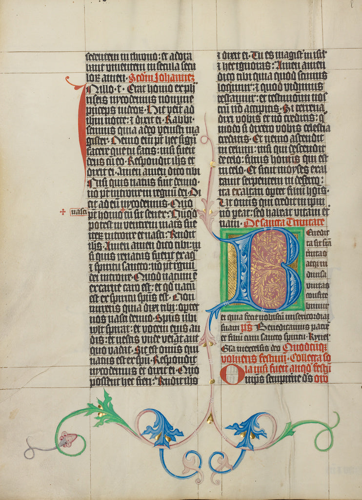 Master Michael:Decorated Initial B, Poster Print Wall Art