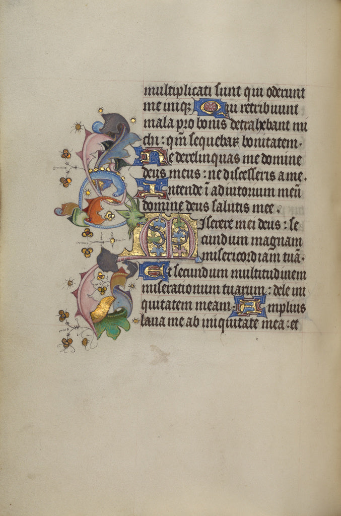 Unknown:Decorated Initial M, Poster Print Wall Art