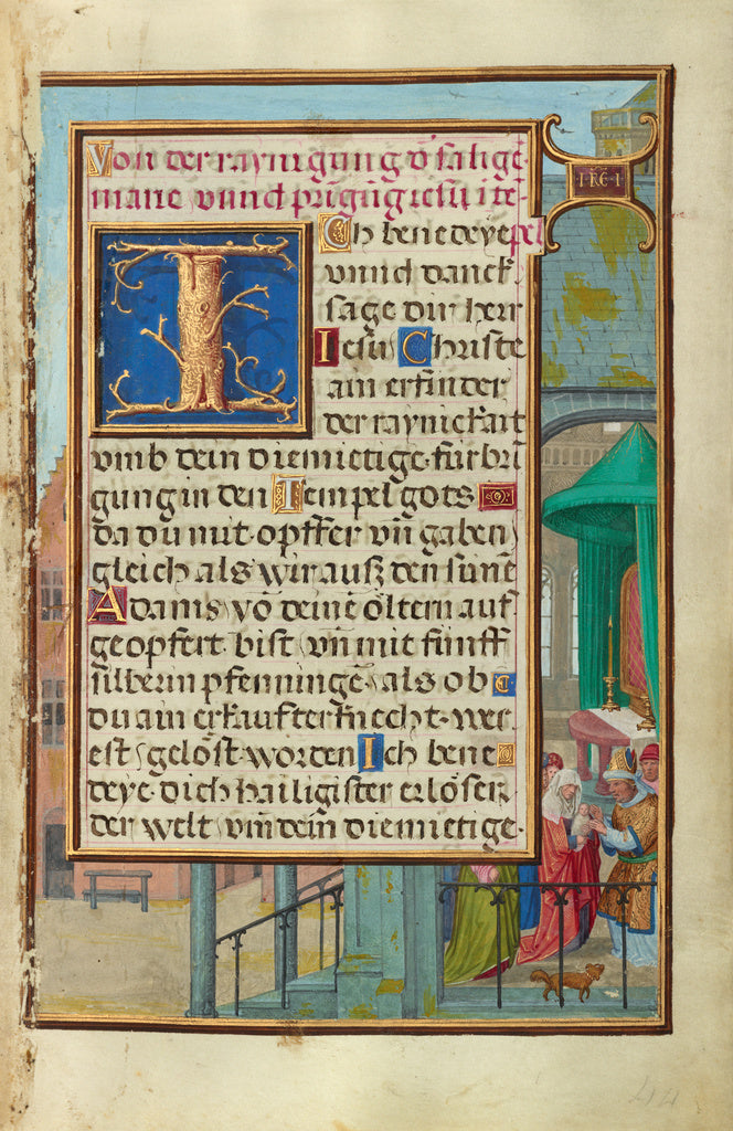 Simon Bening:Border with Samuel Brought before Eli, Poster Print Wall Art