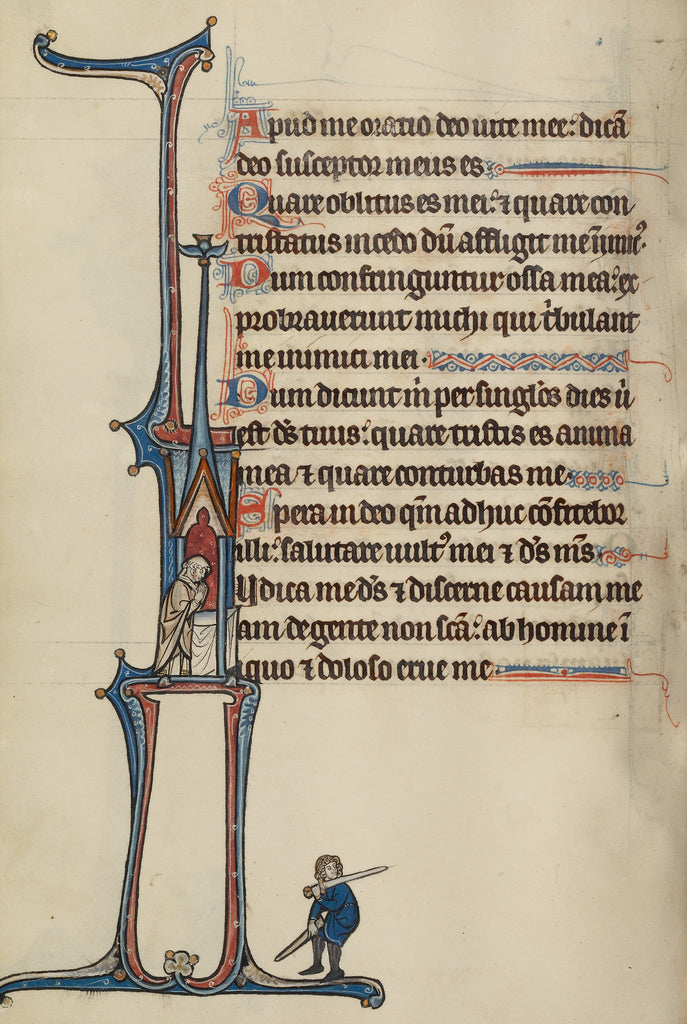 Bute Master:Initial I: A Man Praying, Poster Print Wall Art