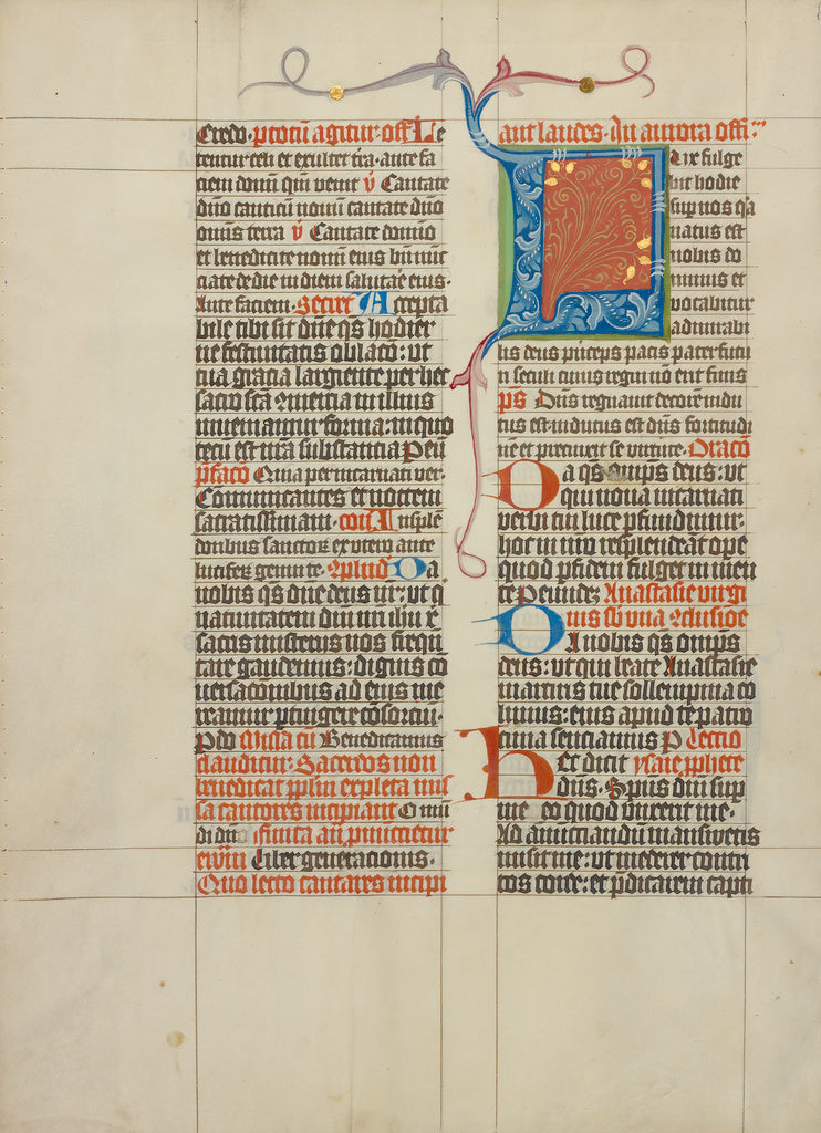 Master Michael:Decorated Initial L, Poster Print Wall Art