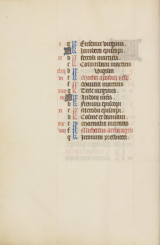 Unknown:September Calendar Page continued, Poster Print Wall Art