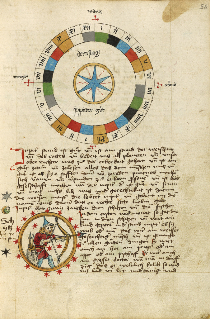Unknown:Diagram for Thursday; Sagittarius, Poster Print Wall Art
