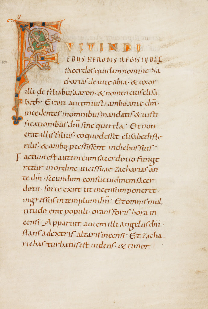 Unknown:Decorated Initial F, Poster Print Wall Art