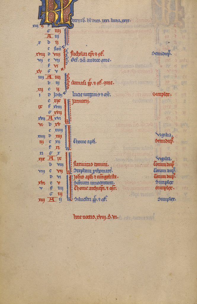 Unknown:Calendar Page, Poster Print Wall Art