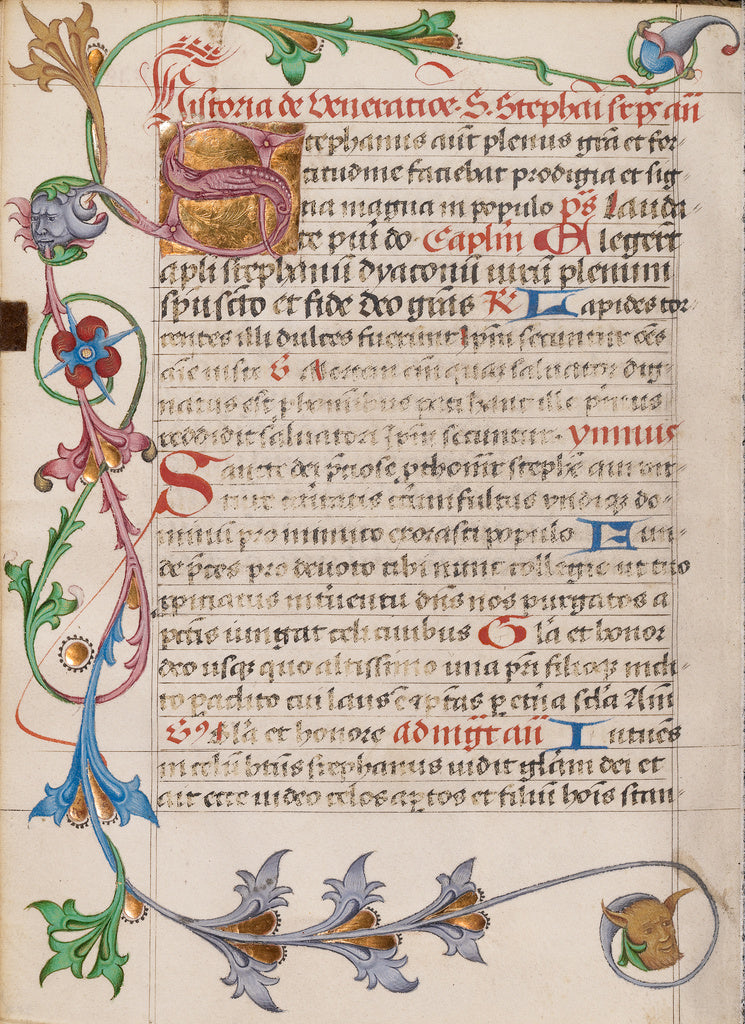 Unknown:Decorated Initial S, Poster Print Wall Art