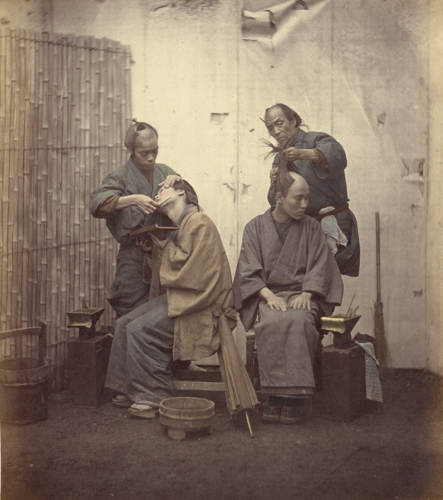 Felice Beato:Barbers, Poster Print Wall Art