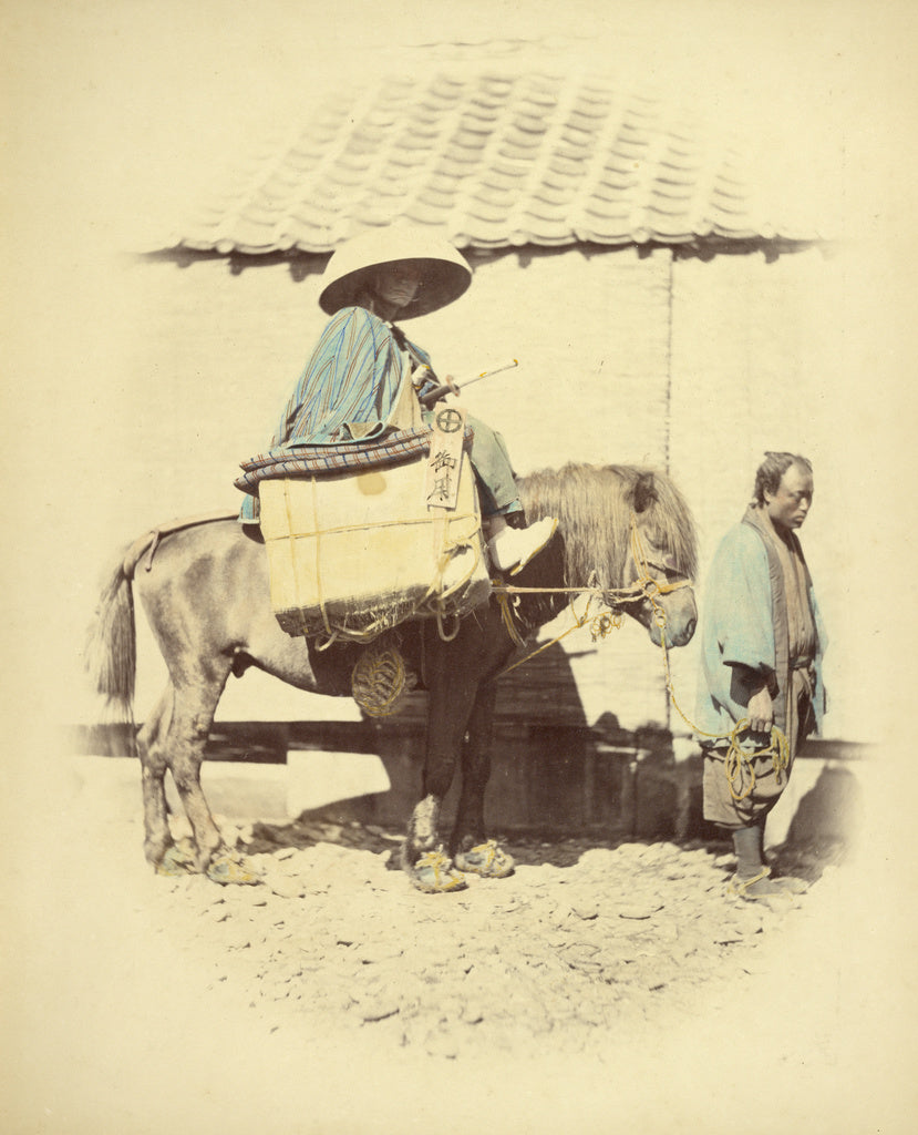 Felice Beato:Yakonin Traveling on the Tokaido, Poster Print Wall Art