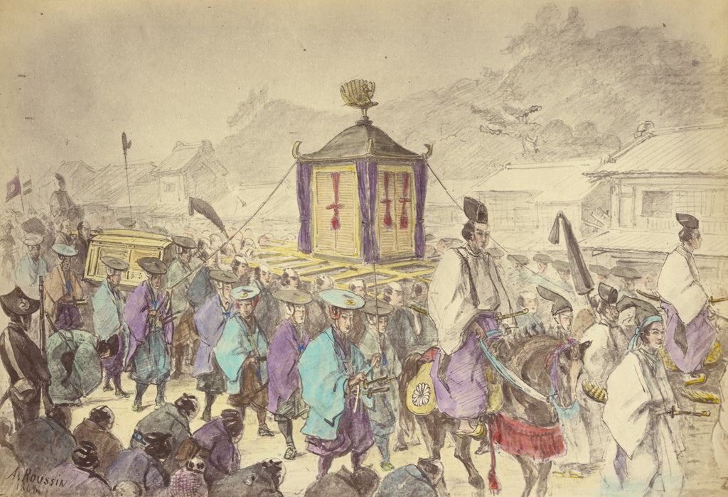 Felice Beato:The Mikado's Procession, Poster Print Wall Art