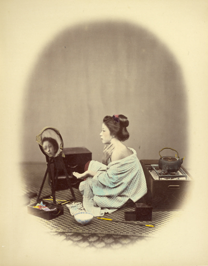 Felice Beato:Woman Using Cosmetics, Poster Print Wall Art