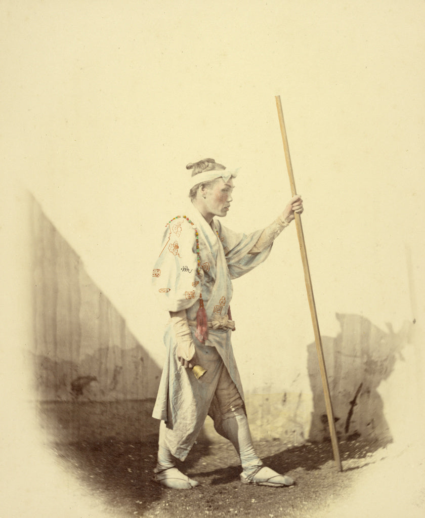 Felice Beato:Fusiyama Pilgrim, Poster Print Wall Art