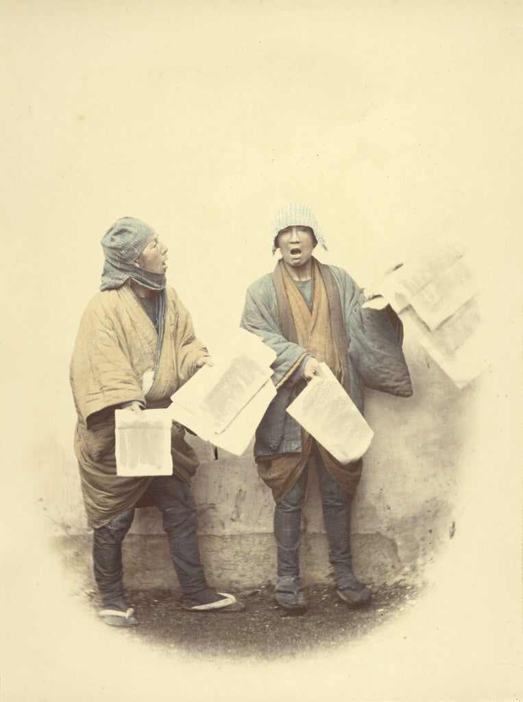 Felice Beato:News Vendors, Poster Print Wall Art