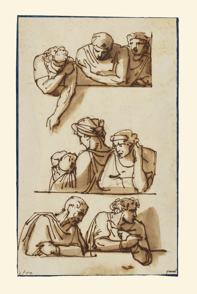 Giuseppe Bossi:Studies of Figures for the Apotheosis of Bodo, Poster Print Wall Art