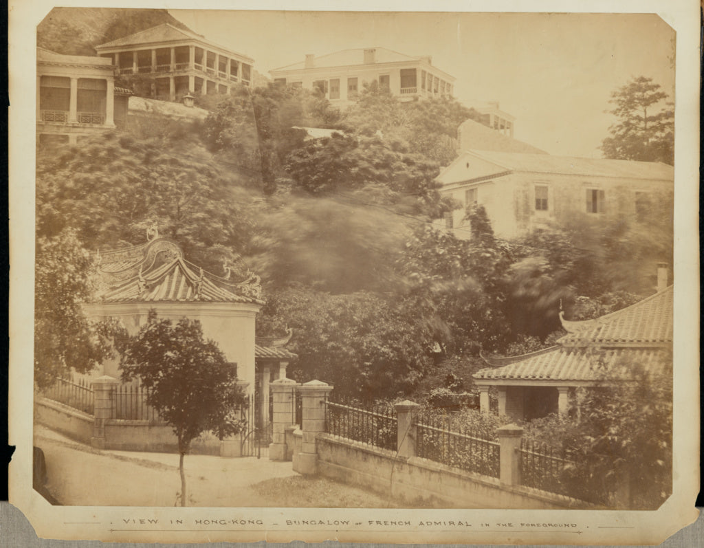 Felice Beato:[View in Hong-Kong - Bungalow of French Admiral, Poster Print Wall Art