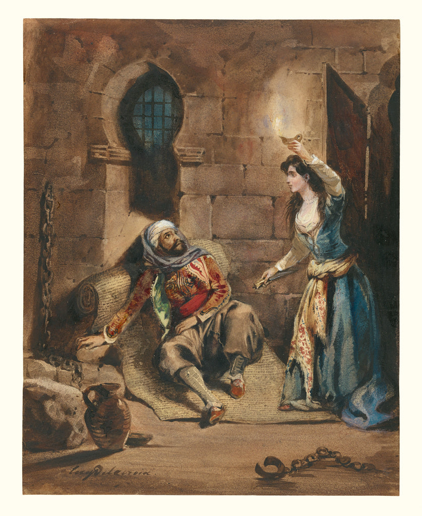 Eugène Delacroix:Episode from "The Corsair" by Lord Byron, Poster Print Wall Art