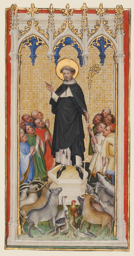 Master of St. Veronica:Saint Anthony Abbot Blessing the Anim,16x12"(A3)Poster