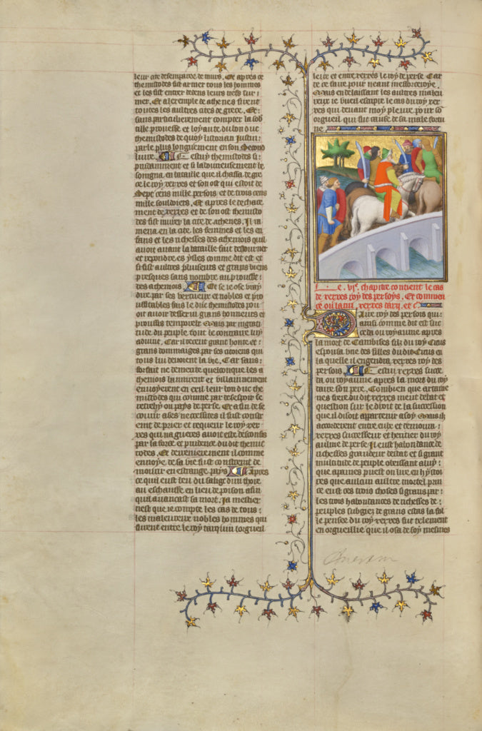 Unknown:Xerxes, King of the Persians, Crosses a Bridge with , Poster Print Wall Art
