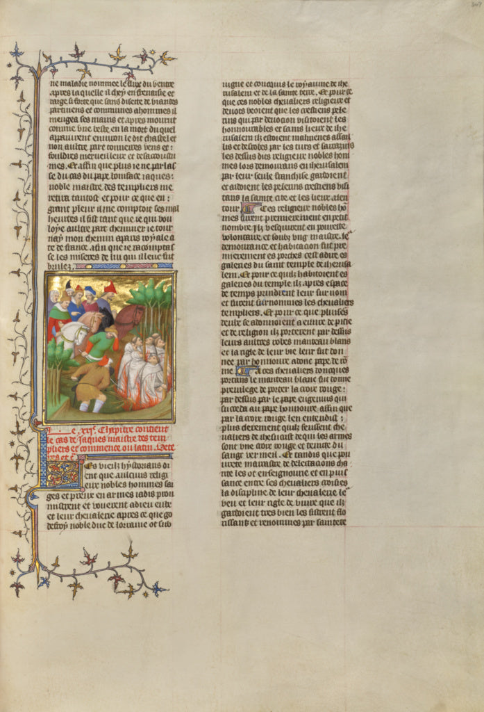 Boucicaut Master Illuminator:The Knights Templar Burned in t, Poster Print Wall Art