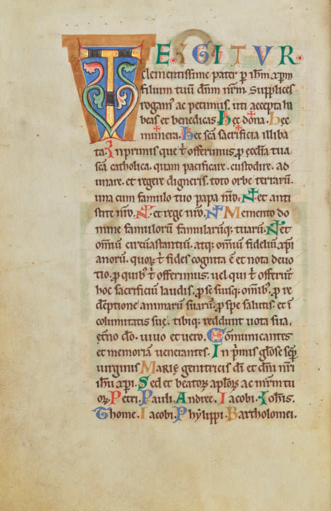 Unknown:Decorated Initial T, Poster Print Wall Art