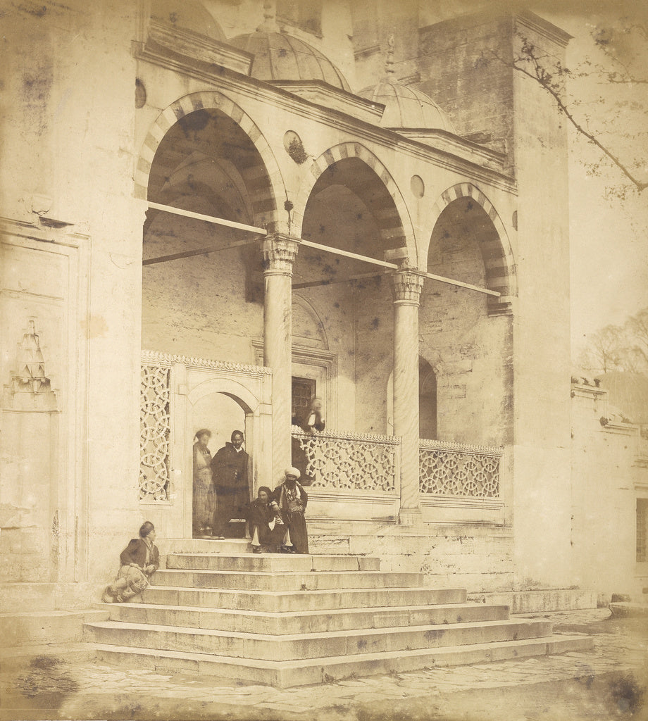 James Robertson:[Men at the porch in the Süleymaniye Mosque, Poster Print Wall Art