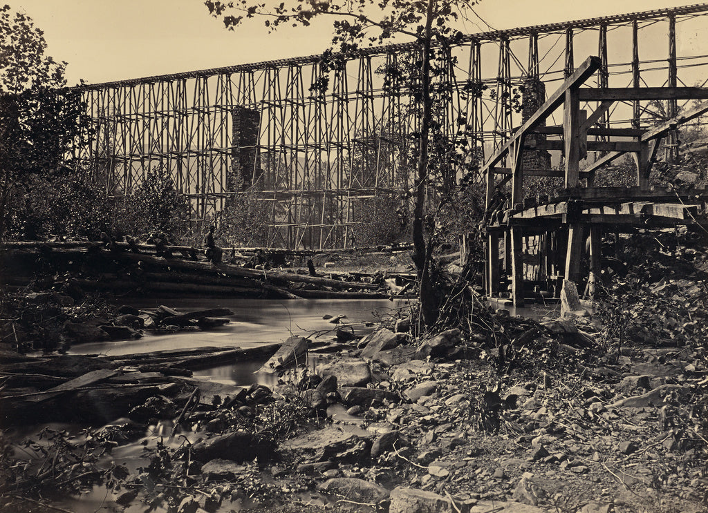 George N. Barnard:Trestle Bridge at Whiteside, Poster Print Wall Art
