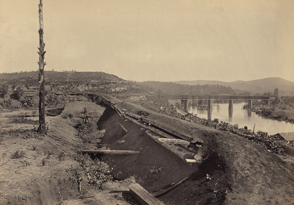 George N. Barnard:Defenses of the Etawah Bridge, Poster Print Wall Art