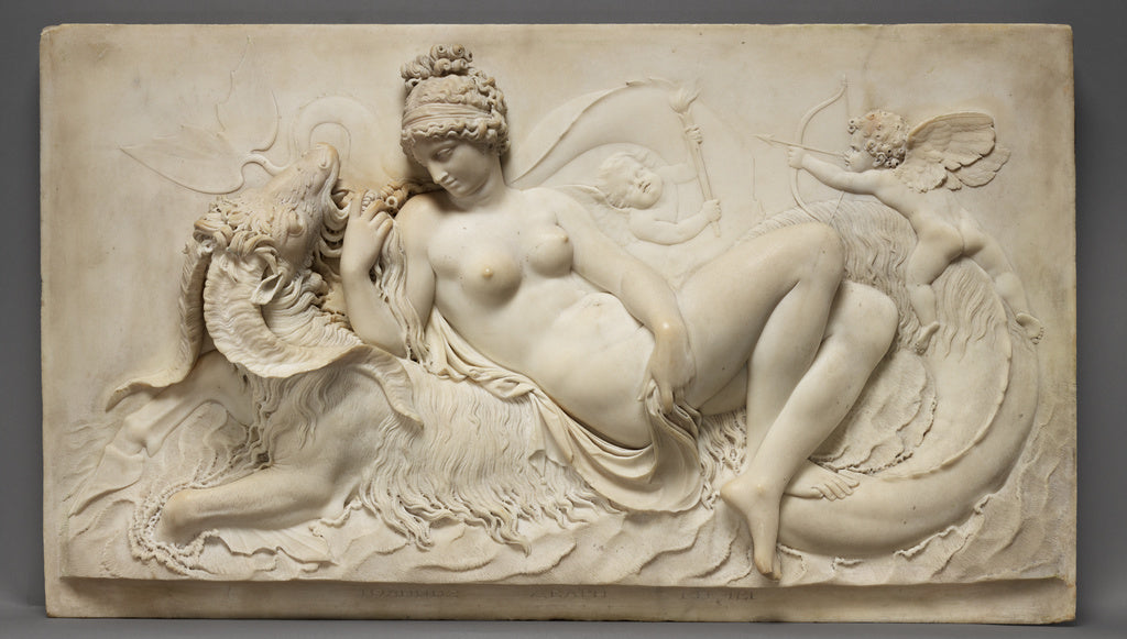 John Deare:Venus Reclining on a Sea Monster with Cupid and a, Poster Print Wall Art