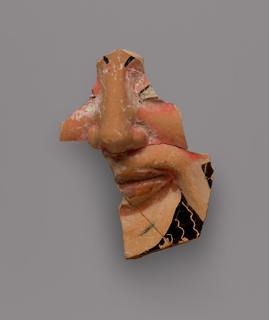 Unknown:Fragment of a Black-Glaze Kantharos with Mask of Dio, Poster Print Wall Art