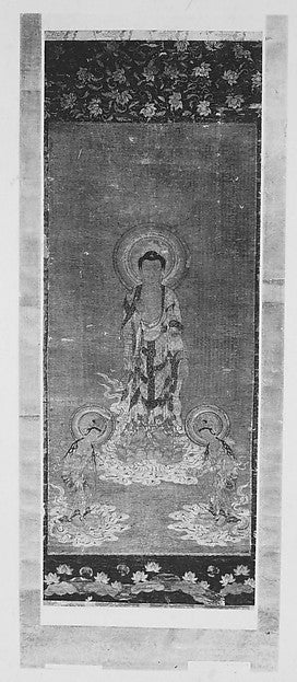 The Welcoming Descent of Amida with the Bodhisattvas Kannon an,Classic Ming China Image, Poster Print Wall Art