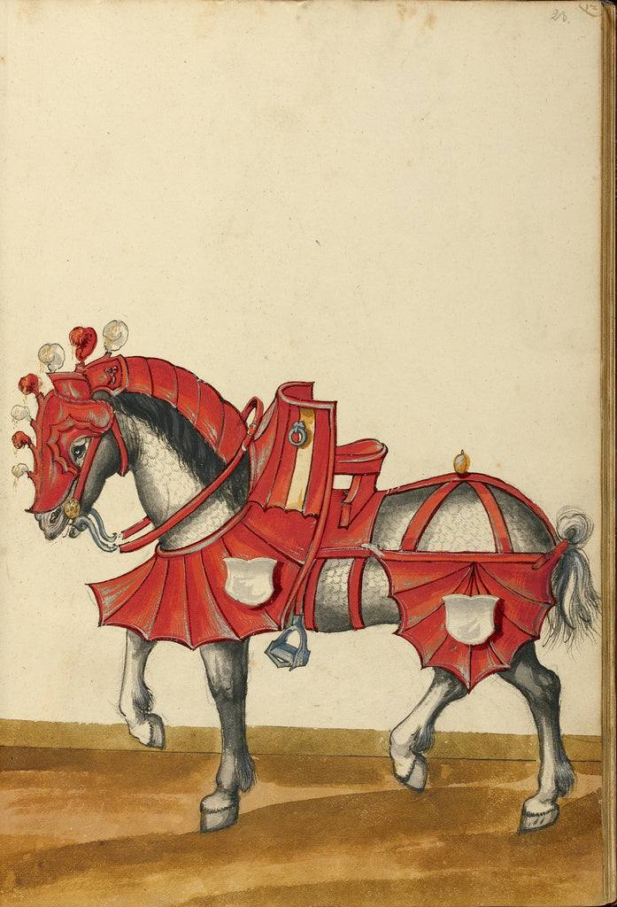 Unknown Artist:A Horse in Armor, Poster Print Wall Art