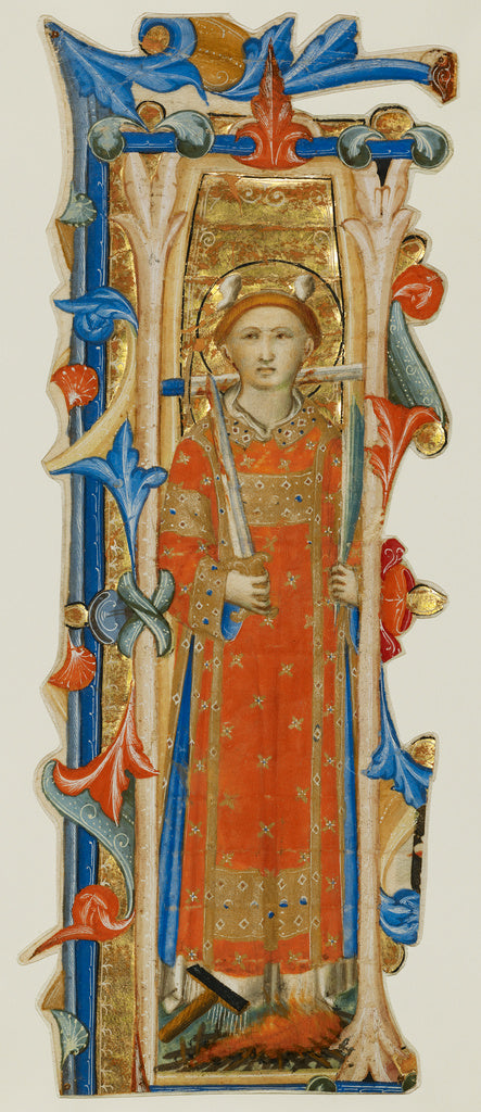 Lippo Vanni:Historiated Initial from an Antiphonal, Poster Print Wall Art