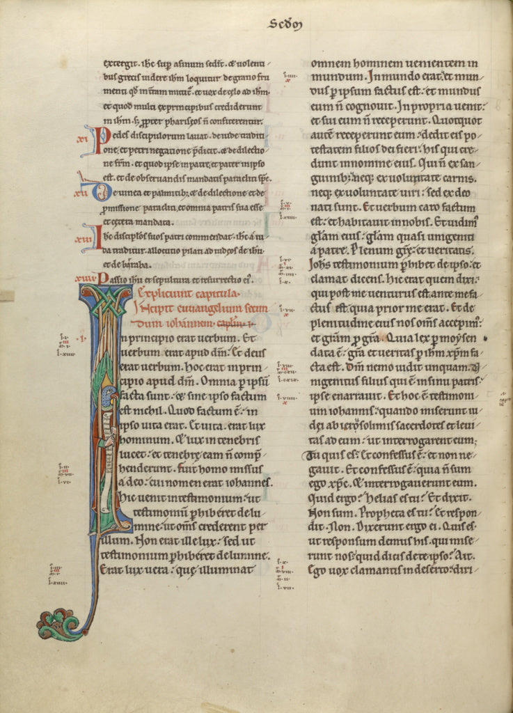 Unknown:Initial I: Saint John as the Eagle, Poster Print Wall Art