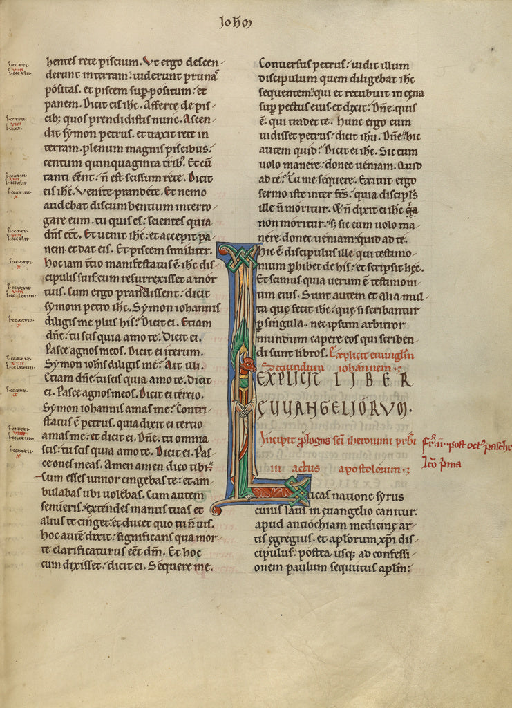Unknown:Initial L: Saint Luke as the Ox, Poster Print Wall Art