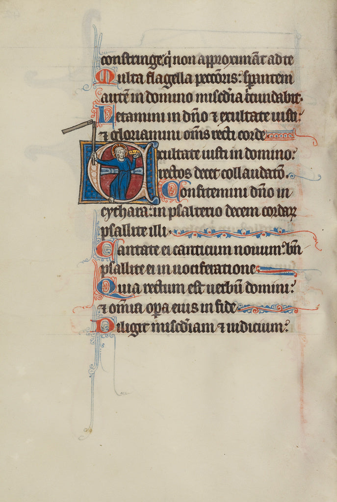 Bute Master:Initial E: Christ Holding a Crown and Flail, Poster Print Wall Art